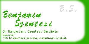 benjamin szentesi business card
